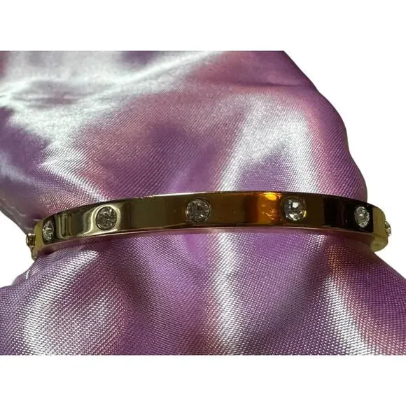 Kate Spade Crystal-Embellished Bangle Bracelet Rose Gold - Picture 2 of 3